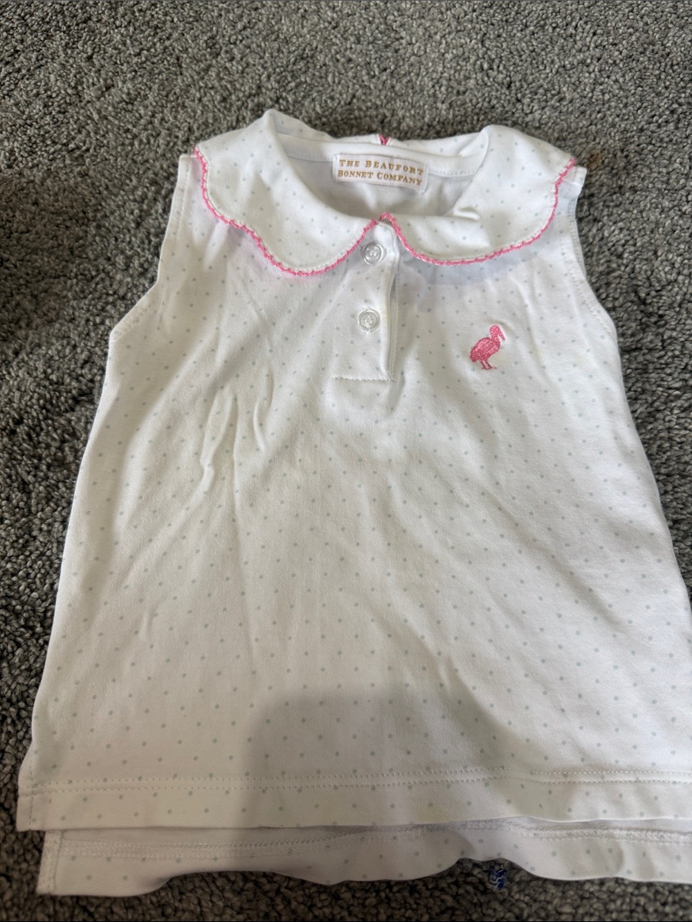 The Beaufort Bonnet Company White Tank with Pink Trim and Flamingo